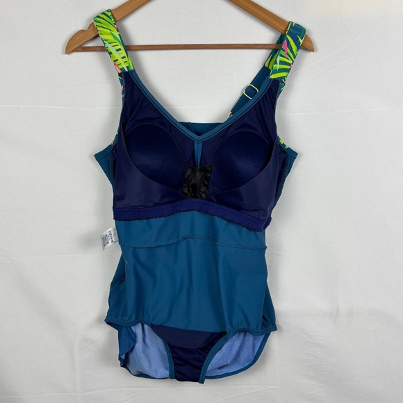 Land’ End Women’s One Piece Swim Dress Modest Tropical Sz16W Mature Flattering - Picture 8 of 13